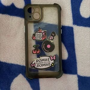 ROMWE Clear Black Protective with Pink Accent iphone 14 plus